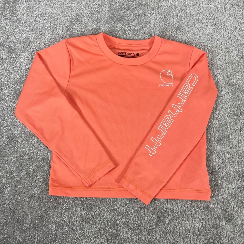 Carhartt Force T Shirt Kids Size 3T Boys Girls Activewear Long Sleeve Coral